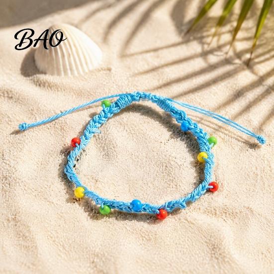 Gift for Friends And Party Favors Handmade Braided Bracelet Women, Bohemian Woven Wrist Rope Casual Minimalist Hand with Colorful Rice Beads,
