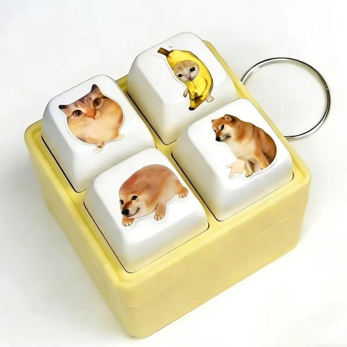 Sword & Shield Button Sound Light-Up Keychain - Decompression Toy & Prank Pendant Keyboard
