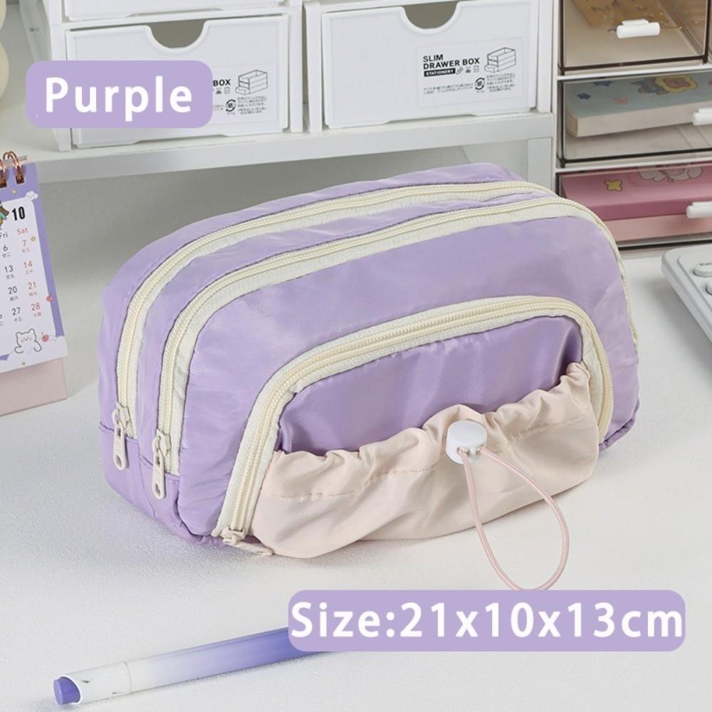 Zipper Pen Bag Five-Layer Pen Storage Bag Multifunctional Pencil Box Student