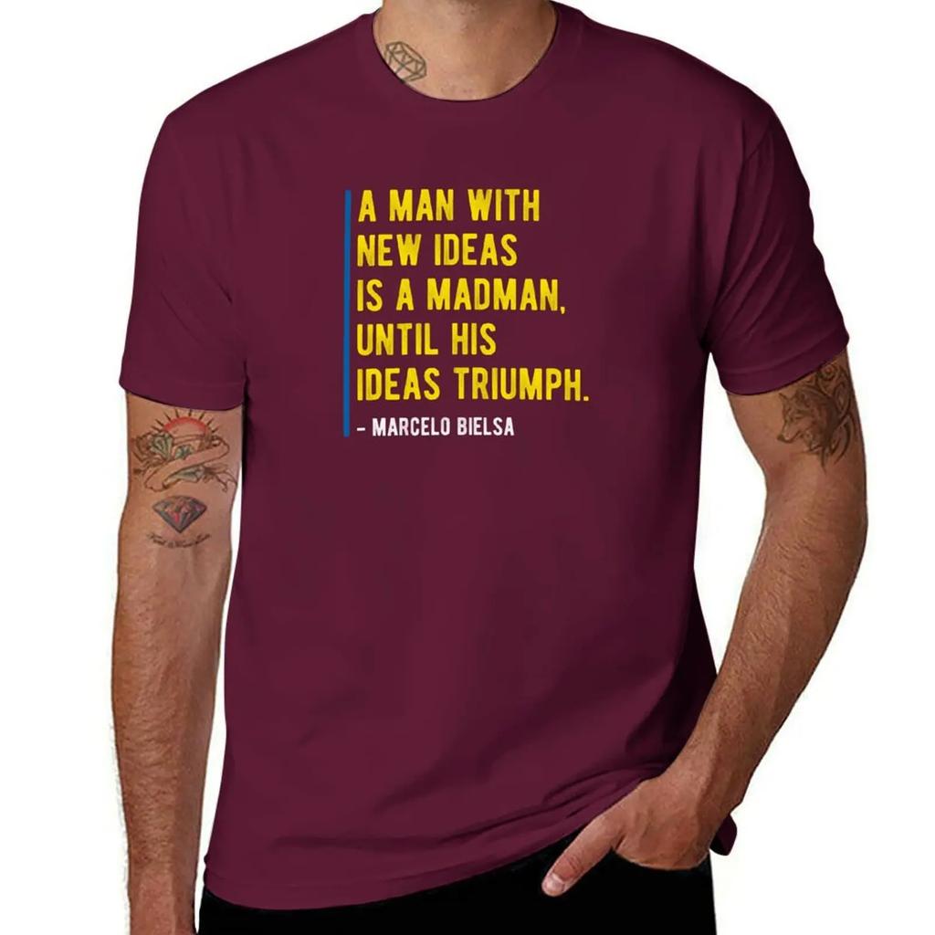 Maglietta con citazione di Marcelo Bielsa personalizzata per tifosi sportivi ragazzi stampa animalier magliette da uomo modello nuovo 2025