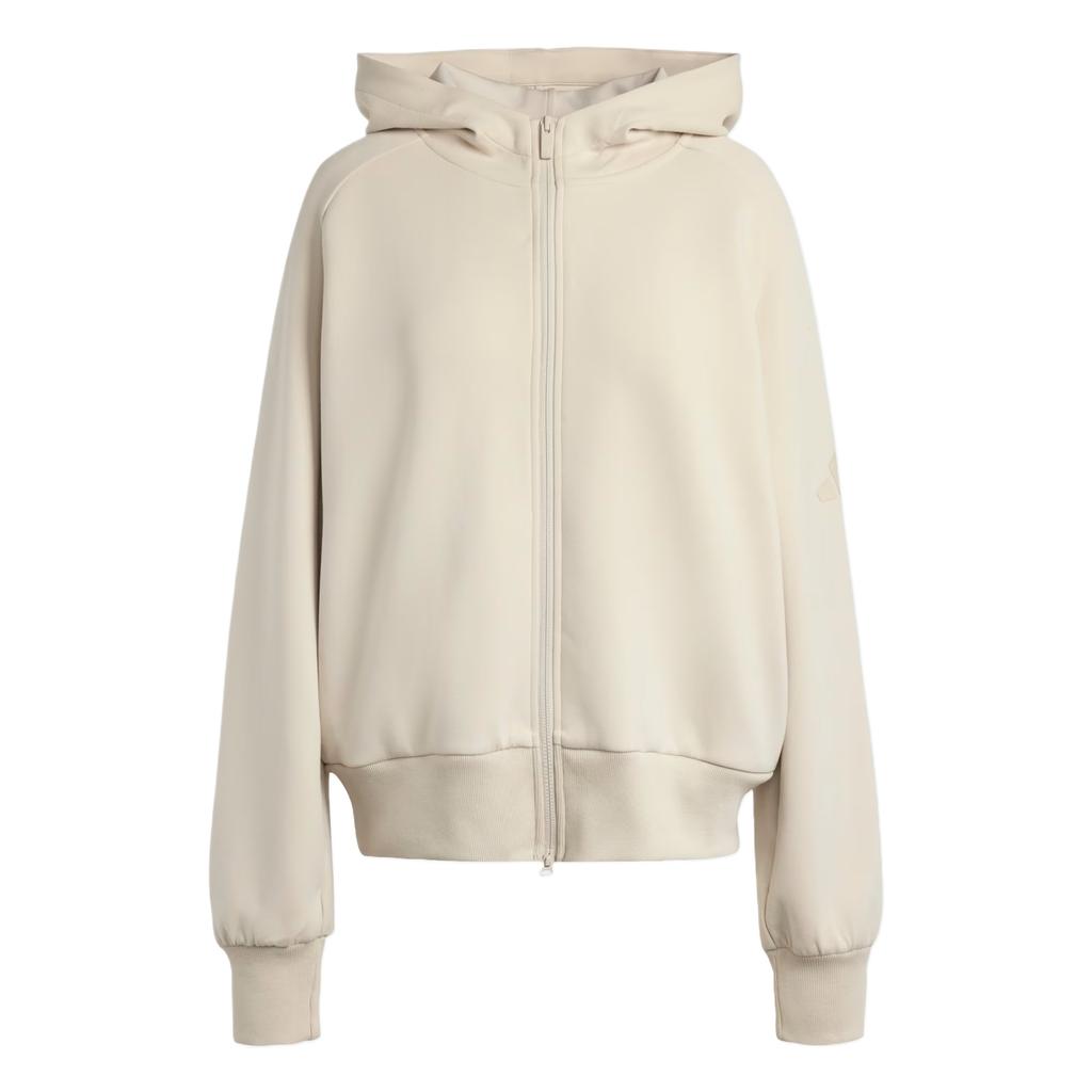 (WMNS) adidas Soft Lux Full Zip Hoodie 'Crystal Linen' Women's KT0443