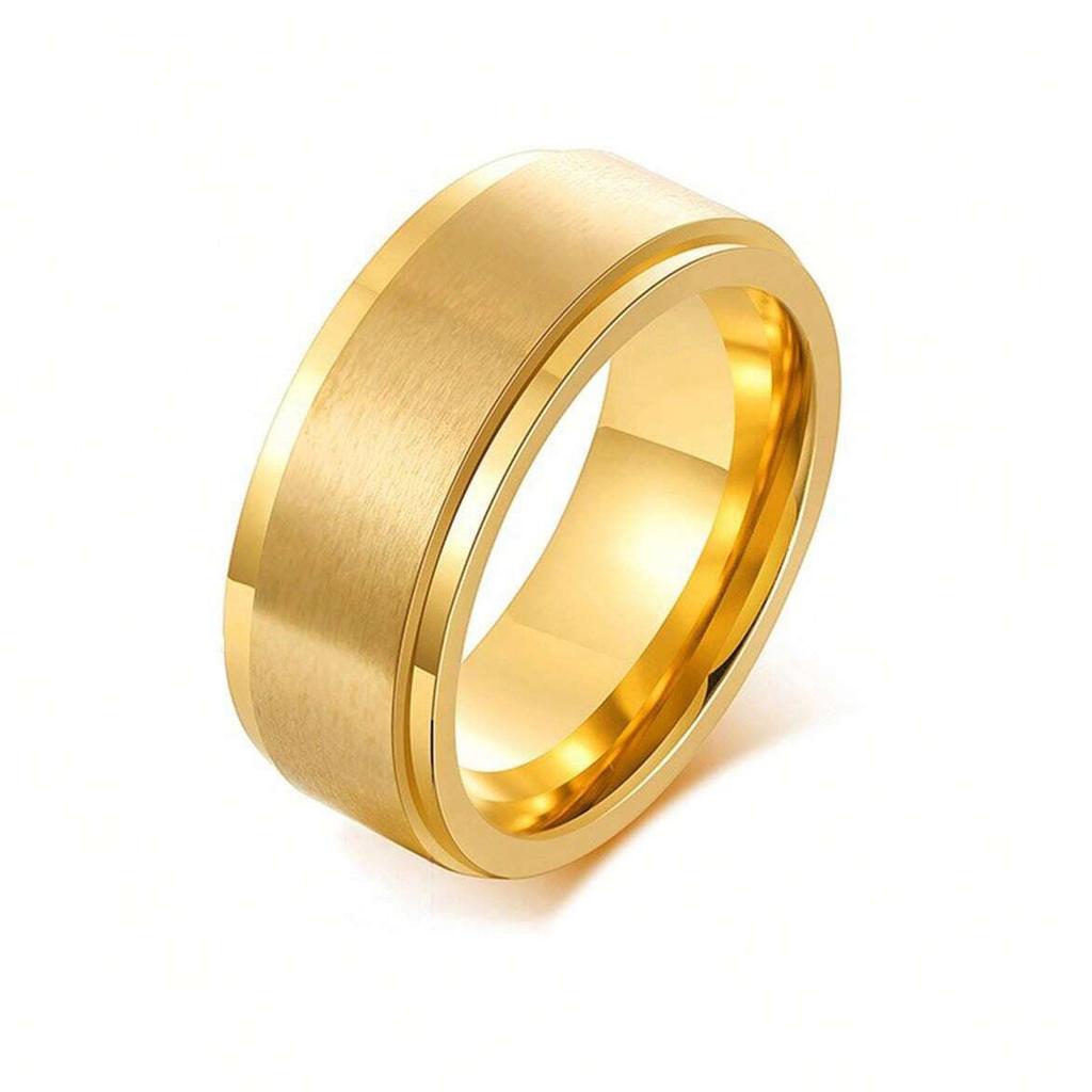 Simple 8mm Anxiety Fidget Spinner Rings for Men Women Cool Stainless Steel Spinning Rotatable Rings Anti Stress Wedding Jewelry