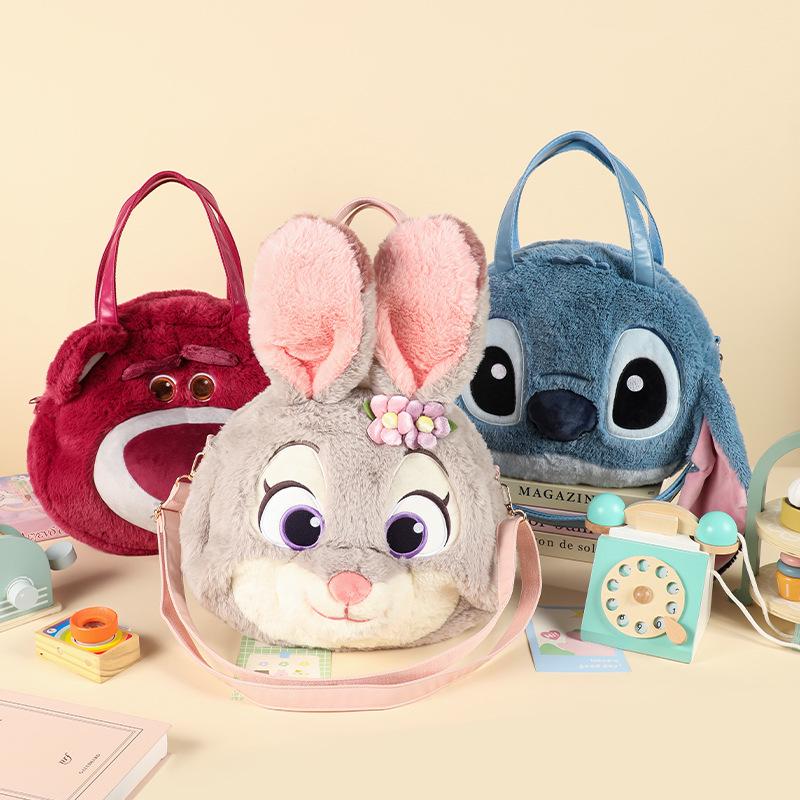 Disney Judy, Nick, Stitch, Lotso, and Marie Plush Shoulder & Crossbody Bag Set