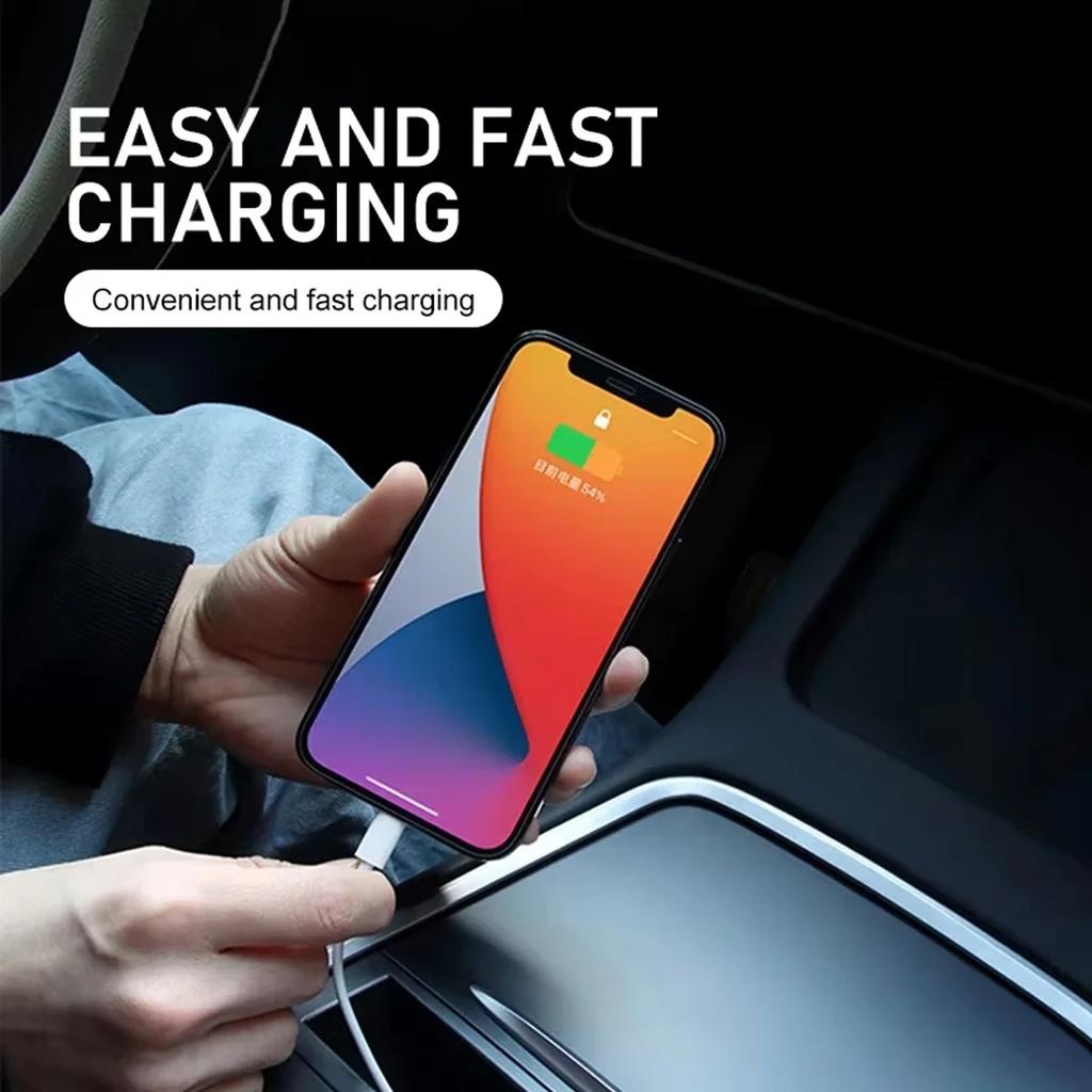 Mobile Phone Storage Box for Tesla Model 3 Y Central Control Embedded Card Key Phone Charging Cable Organizer Case 2025-2025