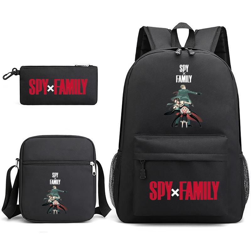 Spy Play House, Animation Periphery Backpack Student Schoolbag Satchel Pencil Case Three-Piece Set