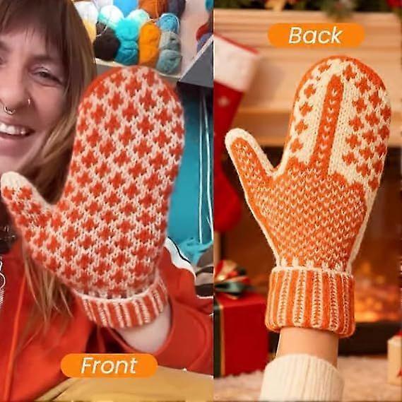 The Naughty List Mittens | Cozy Knit with a Hidden Attitude, Hand Knitted Hidden Middle Finger Winter Warm Mittens for Women