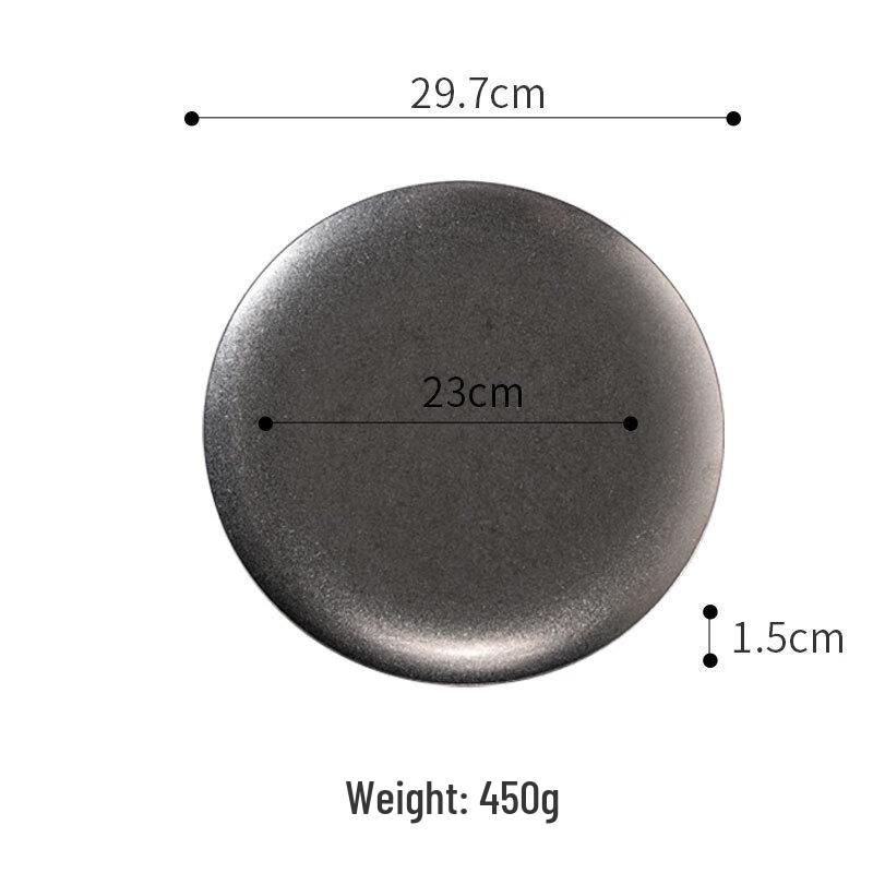ZISIZ Stainless Steel Round Cafe Serving Plate