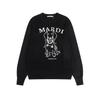 Korean Trendy Little Daisy Sausage Dog Knit Jacquard Round Neck Pure Cotton Sweater for Women