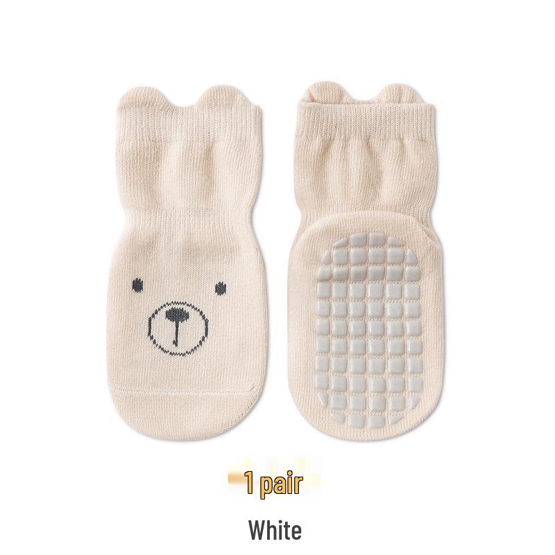 Toddler Anti-slip Mid-calf Floor Socks - Combed Cotton, Breathable, Full Rubber Sole, Autumn Style