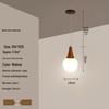 Modern Solid Wood Pendant Lamp with Three Heads, Walnut Finish, Japanese Style for Dining Rooms and Bars.