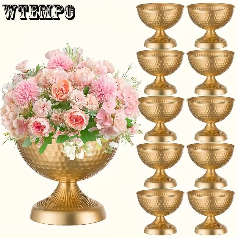 WTEMPO Vintage Vase for Fake Flowers for Birthday Party Christmas Anniversary Retro Iron Small Base Vase for Wedding Party Festive Events