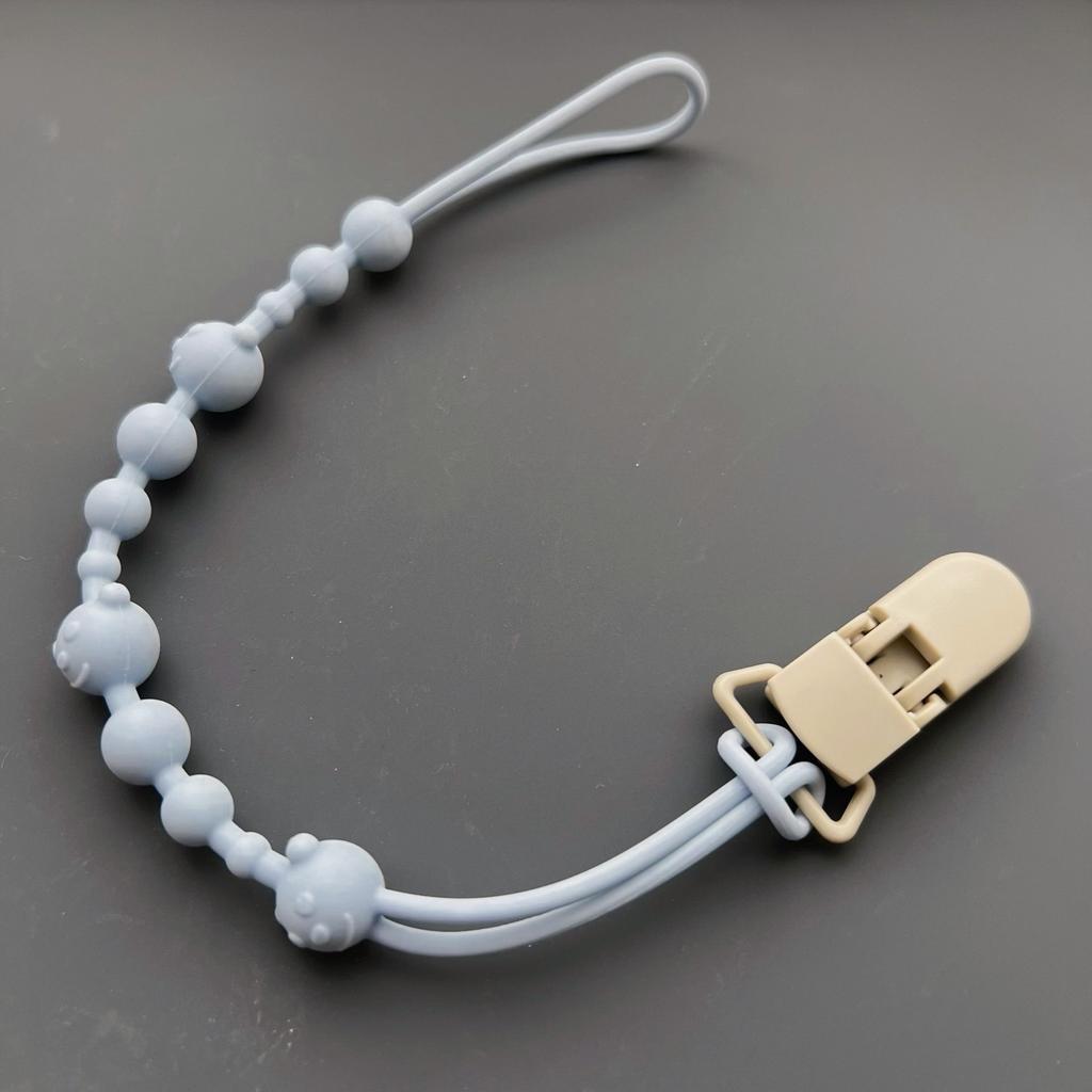 Clip per Ciuccio in Silicone Rilassante per Bambini Cordino Morbido Flessibile per Ciuccio con Clip Anti-perdita Dentizione per Passeggino Giocattolo da Masticare per Neonato