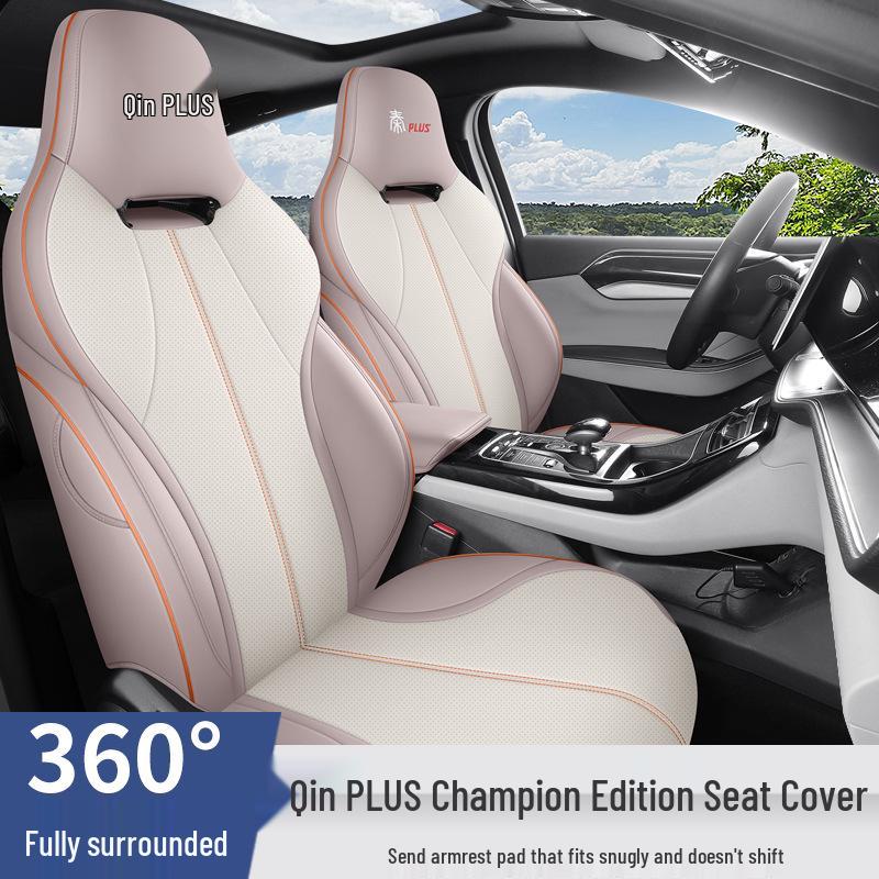 Qin PLUS Full Leather Car Seat Cushion - Universal Fit, Four Seasons, New Model