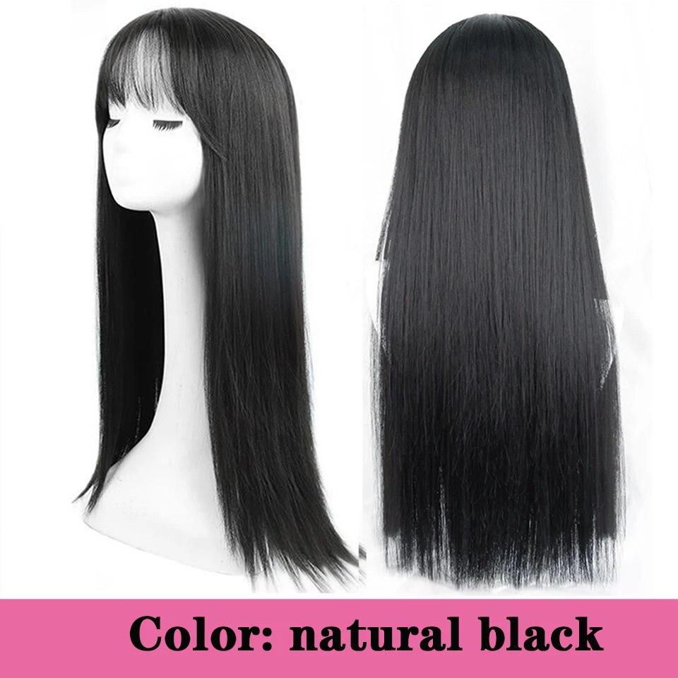 Dlouhá kudrnatá syntetická paruka se středovou ofinou tmavě hnědá paruka z přírodních kudrnatých vlasů ženská Cosplay paruka paruka z tepelně odolných vláken