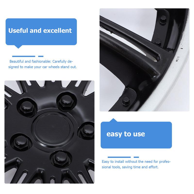 14 Inch Automotive Wheel Hub Covers Decorative Rim Cap Heavy Duty Impact Resistant Protects Against Debris Splash