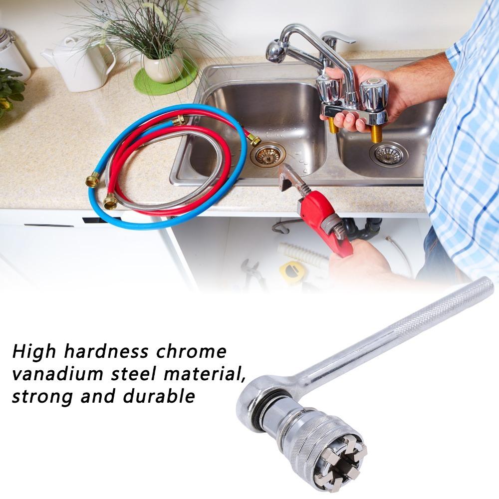Chrome Vanadium Steel Adjustable Socket Wrench Ratchet Socket Wrench  Maintenance Work