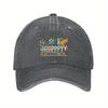 Colorful Dachshund HAAPPPYY Print Baseball Cap Adjustable Denim Dad Hat Casual Outdoor Sports Cap