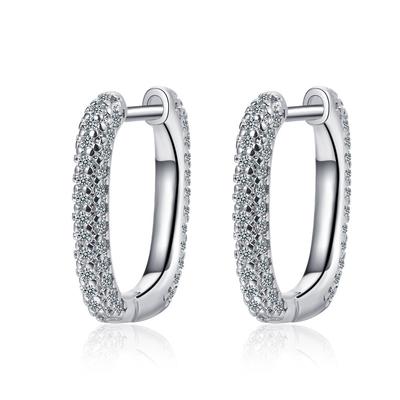 New 925 Sterling Silver Earrings Inlaid Zircon U -Shaped Ear Buckles Sweet Design For Girls Birthday Gift