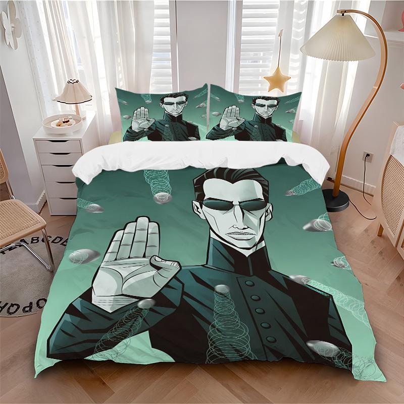 

3pcs The Matrix Bedding Set, Soft Polyester Duvet Cover and Pillowcases Machine Washable Seasons all suitable 32 135x200cm