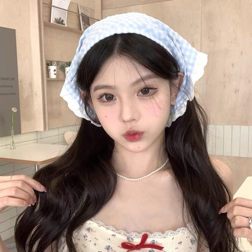 

Wrap Triangle Hair Band Love Heart Lace Headband Sweet Lattice Hair Scarf Female