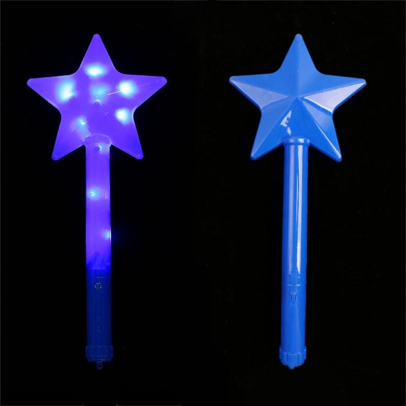 Varinha de Fada Brilhante Estrela de Cinco Pontas Varinha Atacado para Crianças Adultos Brincadeira ao Ar Livre de Verão Festa Suprimento Mercado de Pulgas 10PCS