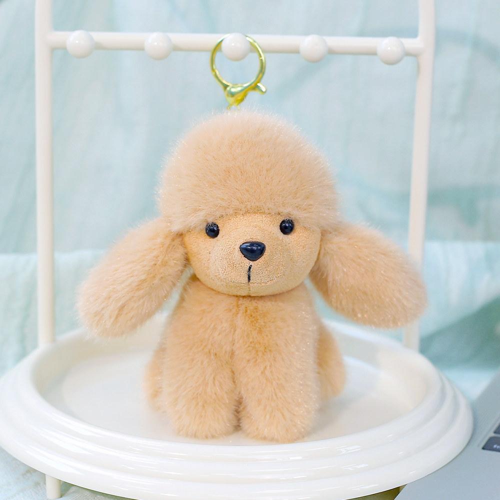 Plush Poodle Dog Toy Gift For Girls With Keychain And Bag Decor