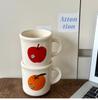 Cute Tomato Ceramic Coffee Mugs Vintage Water Cup Aesthetic for Home Office Korean Creative Pretty Tea Mug Gift For Women Mom