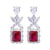 Jewelry Pink Zircon Earrings S925 Silver Needle Earrings Women's Fashion Imitation Paraiba Gemstone Earrings