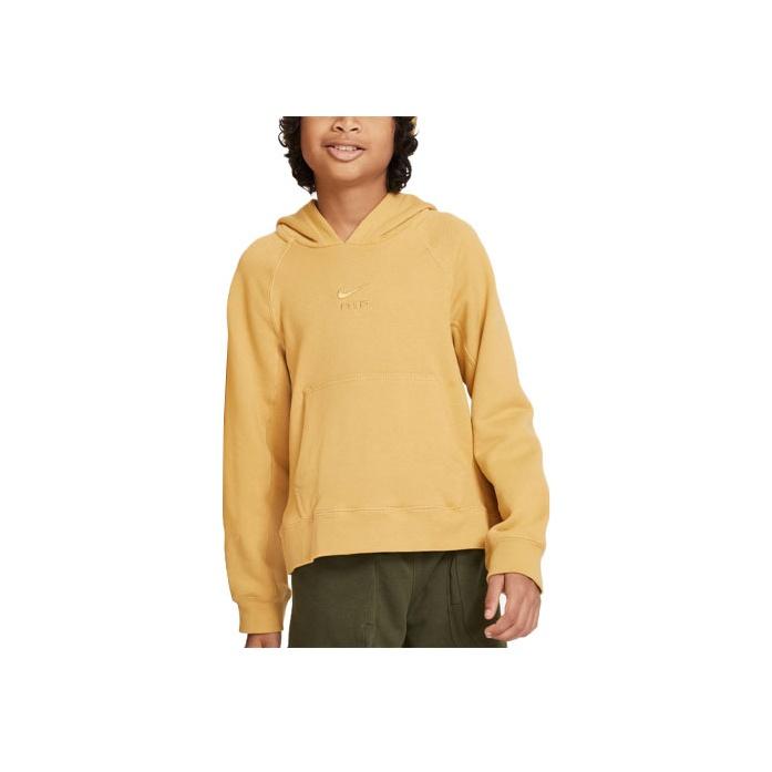 Nike Solid Color Hooded Sweatshirt Kids Sweatshirts Beige DX5132-725