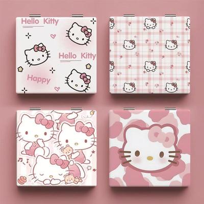Sanrio Hello Kitty Bärbar Vikbar Sminkspegel - Söt Handhållen Design för Touch-Ups