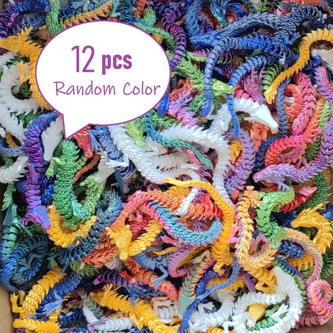 12pcs 3D Printed Chinese Dragon Ornament, Random Color, Ideal For Car Dashboard, Party Decoration, Festival Home Decoration 12pcs