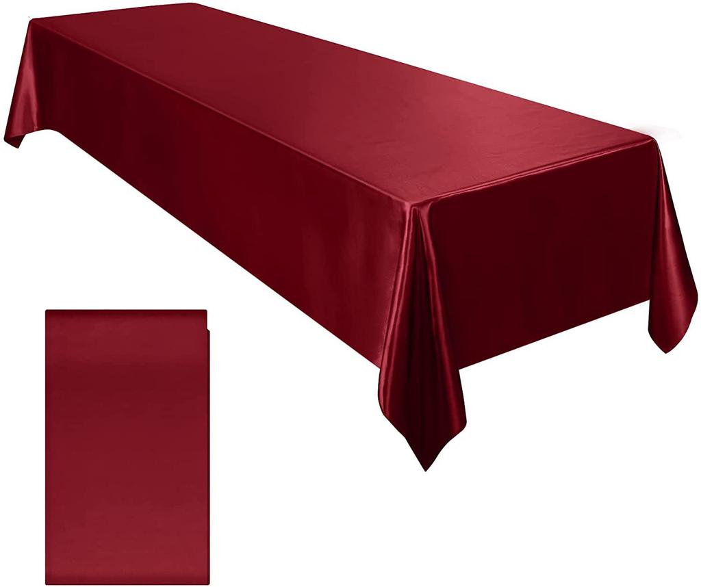 Solid Color Satin Tablecloth High-Density Locking Edge Wedding Restaurant Home Desktop Decorative Tablecloth