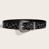Gothic Buckle Waist Belt Black White Dress Jeans Belt Versatile Women's Belt  Spicy Girls