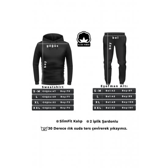 Set de trening cu glugă unisex cu imprimeu la spate fluturi