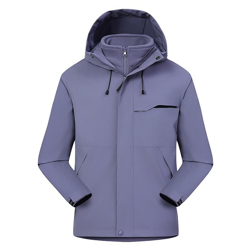 Unisex 3-in-1 Waterproof Windproof Outdoor Jacket With Removable Fleece Liner Hiking Climbing Fall Winter