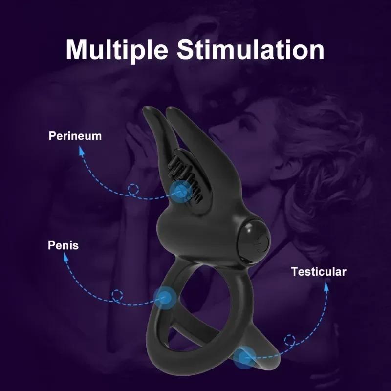 Vibrating Cock Ring Penis Dick Ring On for Men Delay Ejaculation Clitoral Stimulation Penis Rings Erotic Sex Toys for Adults 18