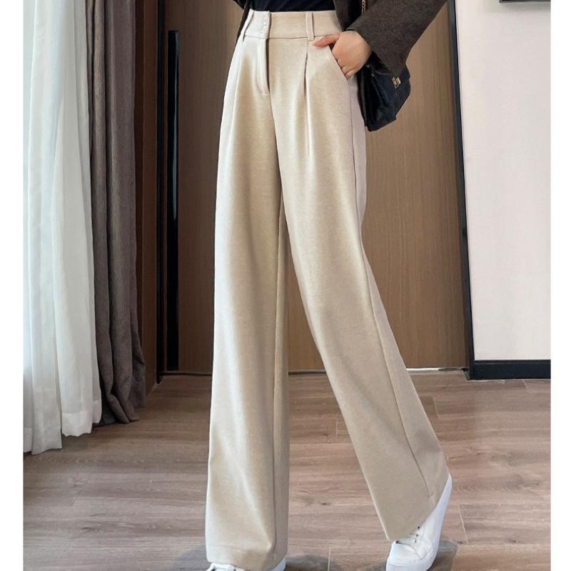 Herbst und Winter Gerade Locker Dick Fallend Lässige Wischhosen