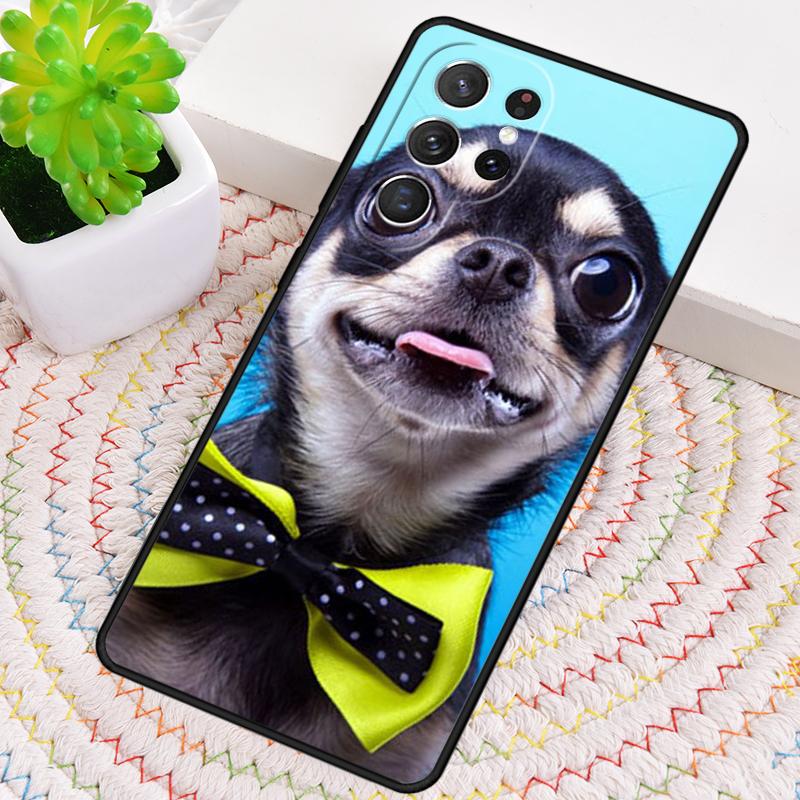 Tier Chihuahua mit Blume Handyhülle für Samsung Galaxy note 10 pro S26 Ultra S23 S24 FE S25 S21 S22 PLUS stoßfeste Hülle