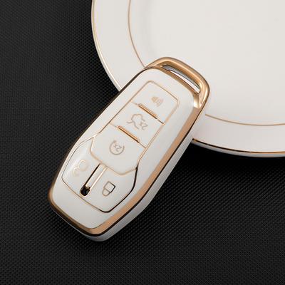 Housse Étui Clé de Voiture pour Ford Edge Mondeo Mustang F150 TPU 5 Boutons Coque de Clé à Télécommande Porte-Clés Protecteur Accessoires