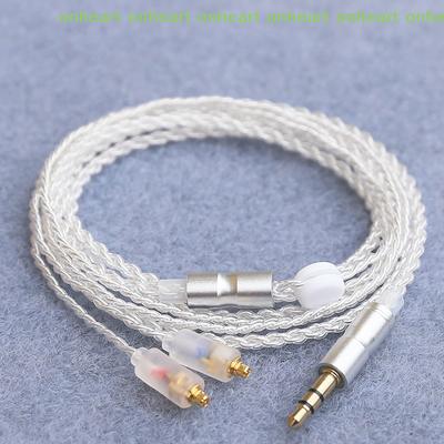 [C]HiFi Earphone Upgrade Cable MMCX 3.5mm 1.2m Silver Plated Core Cable For Sennheiser IE200/IE300/IE600/IE900/AKG N5005/N30