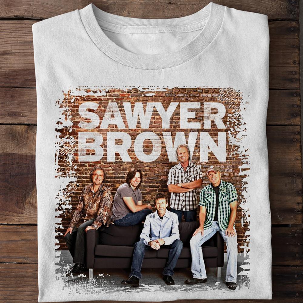 NEW The Race Is On Sawyer Brown Band Classic White All Size Shirt CG2283 Unisex T-Shirt