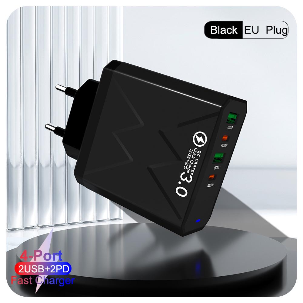 65W PD Fast Charger QC3.0, Compatible with Phones and Tablets, EU Standard.