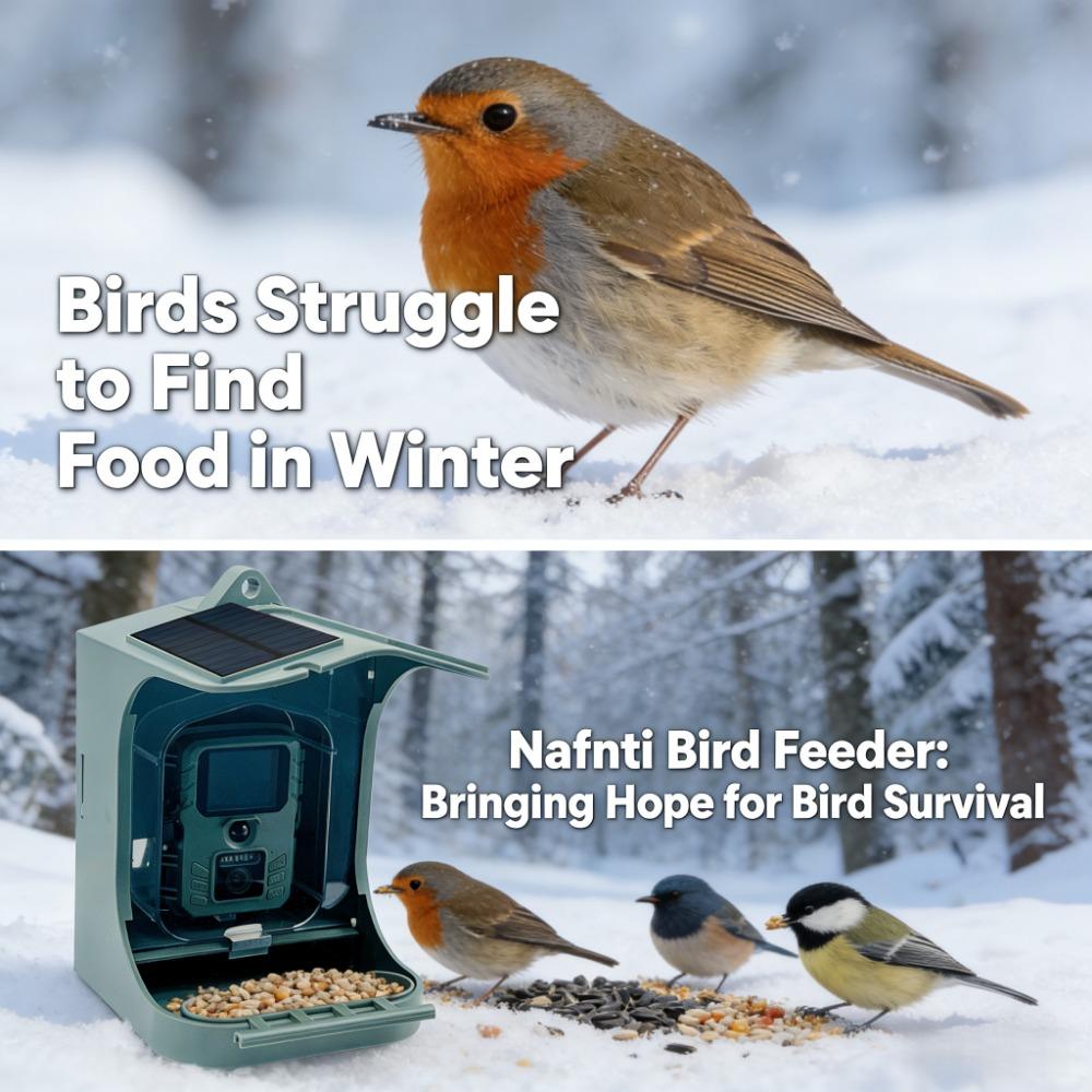 Smart Feeder with Camera Solar Powered, 2K HD Video 24MP Photo Night Vision, Dual Food Troughs for Hummingbirds & Wild Bird