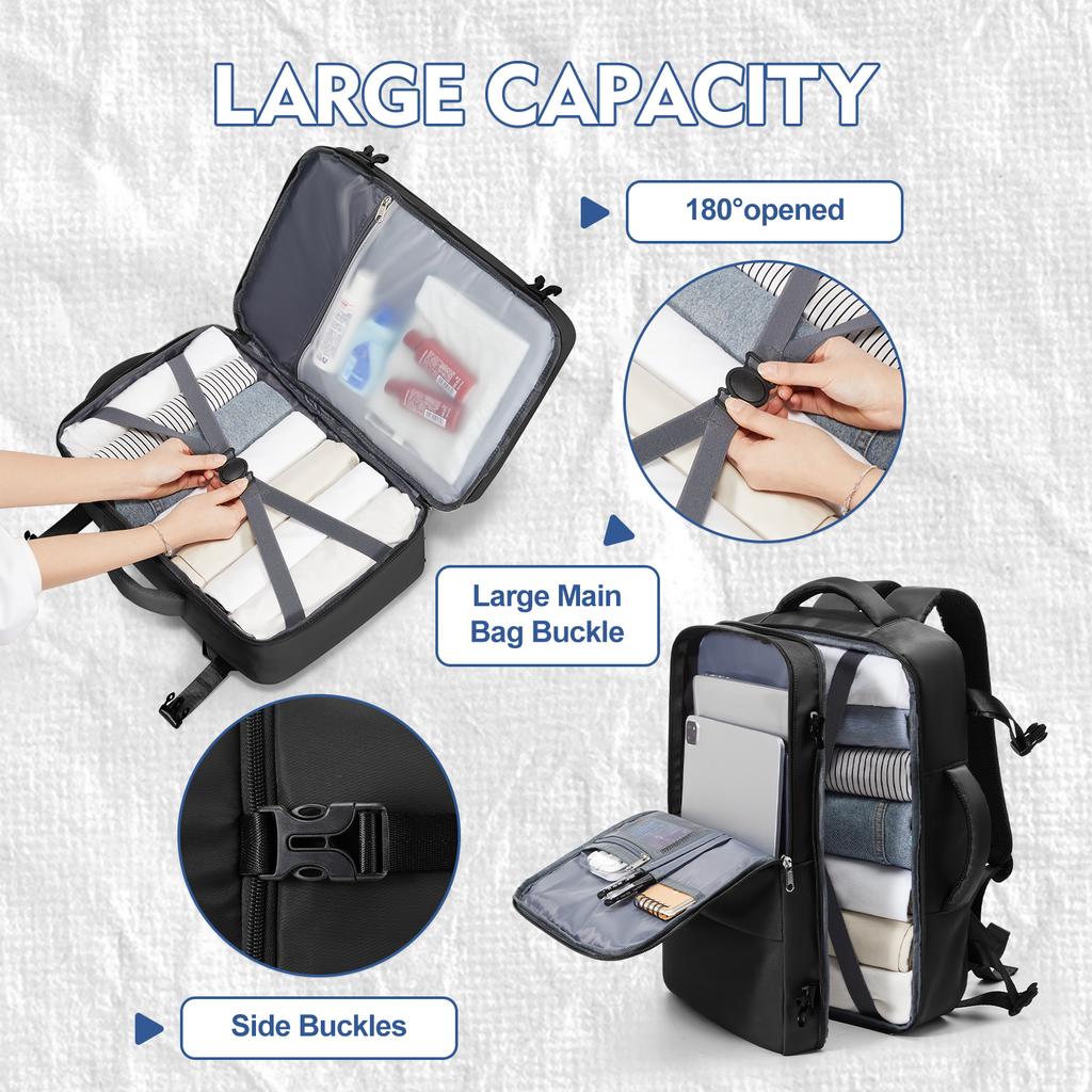 Large Capacity Travel Backpack Underseat Cabin Bags Carry-On Airplane Backpack, Work Bussiness Laptop Backpack Casual School Bag