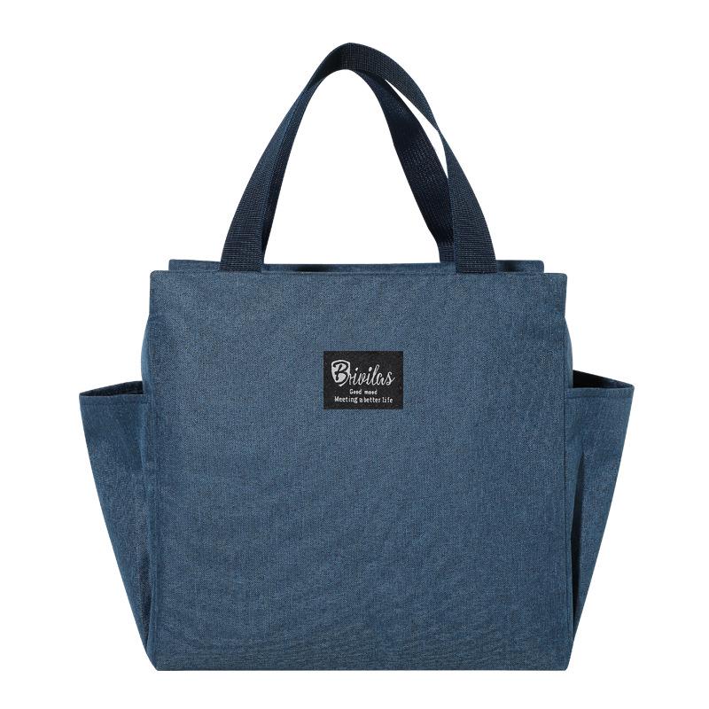 Popular Dual-Pocket Insulated Lunch Bag with Aluminum Foil: Handheld Bento and Picnic Bag with Ice Pack.