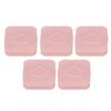 5pcs Transparent Pink Makeup Puff Storage Case Portable Dustproof Breathable Powder Puff Container Holder
