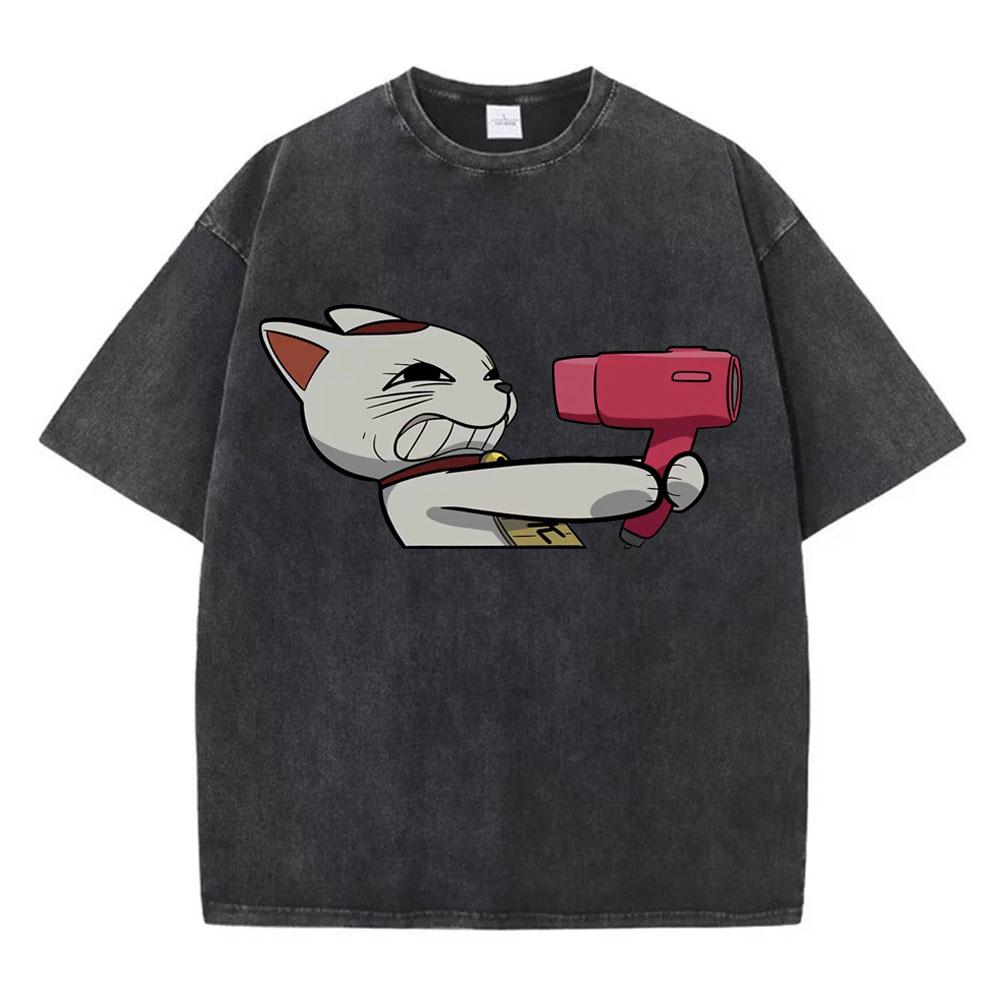 Vintage Washed Dandadan Japanese Anime T-shirt Men Women Harajuku Cartoon Short Sleeve Oversized T Shirts