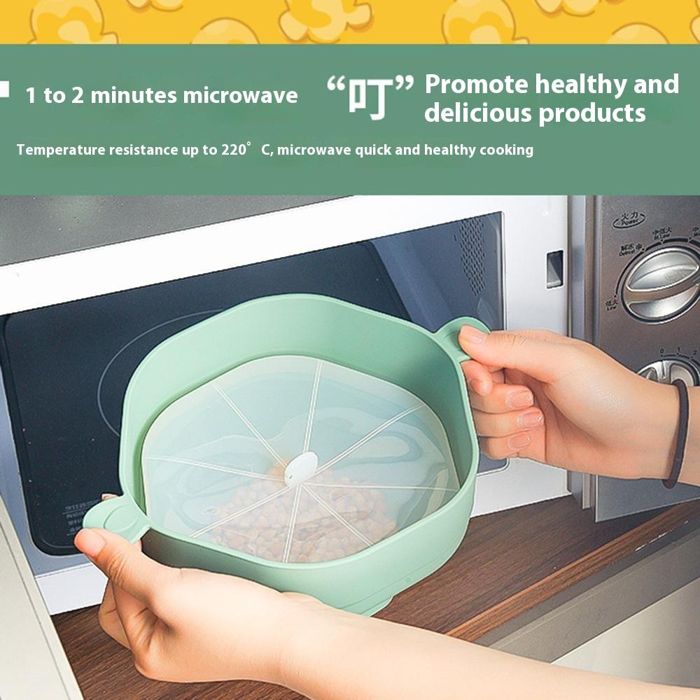 Silicone Popcorn Bowl Microwave Safe Reusable Collapsible Container with Lid  (BPA Free, FDA Certified)