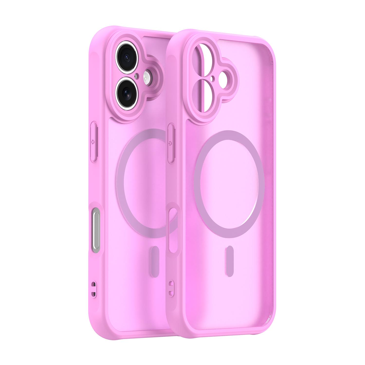 

iPhone 17 Phone Case,Magnetic Shockproof Phone Case,Bumper Hybrid Cover for iPhone 17 рожевий