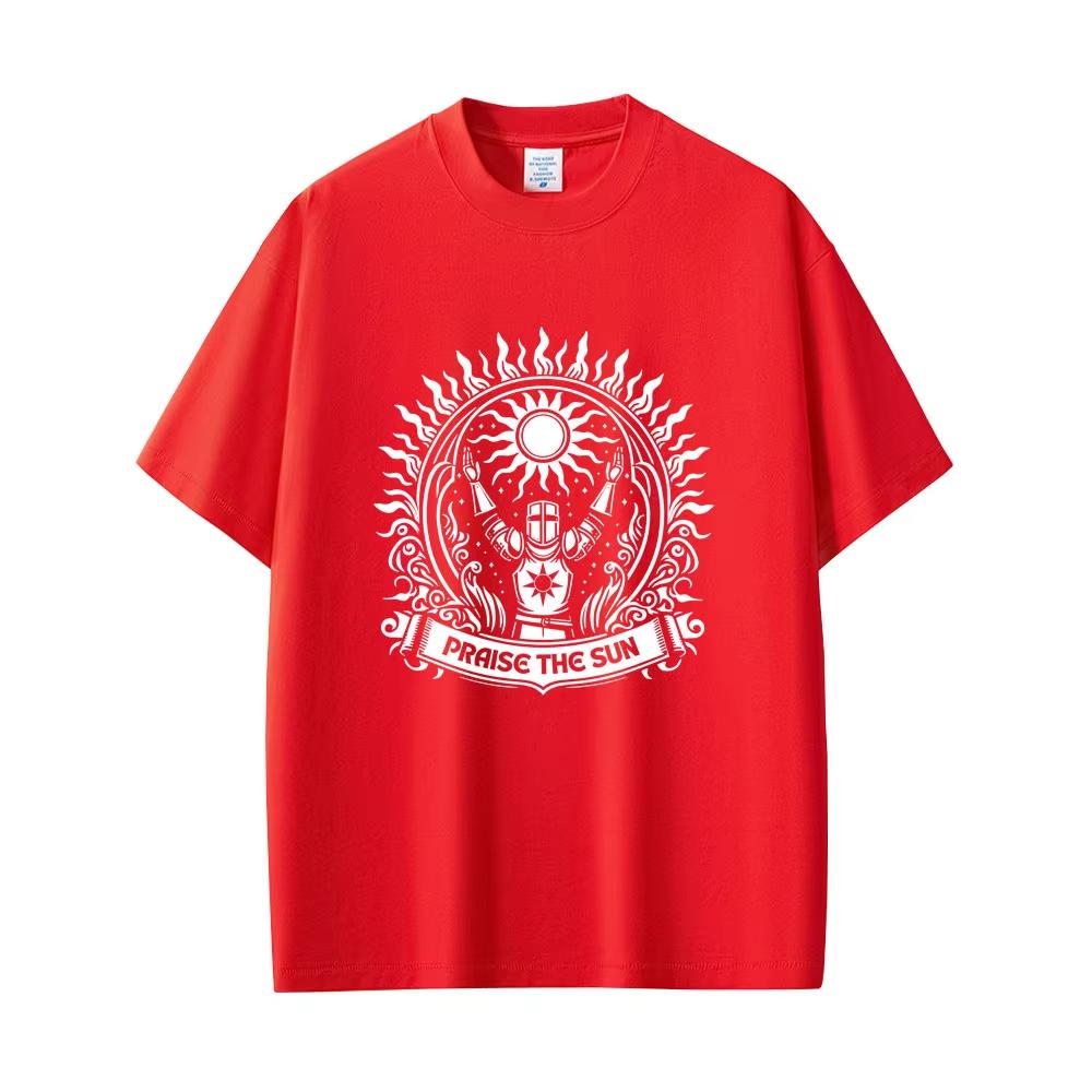 Dark Souls Praise The Sun Tshirt Men Women Fashion Gothic Rock Tshirts Mens pure Cotton Vintage T Shirt Game Lovers Fans Gift